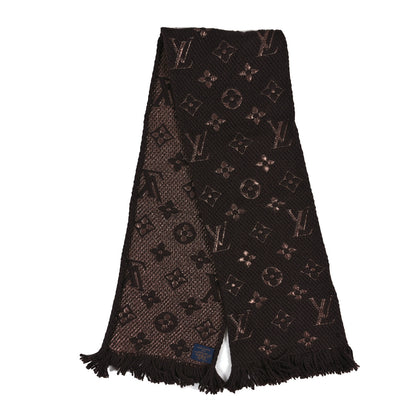 Louis Vuitton Wool Silk Logomania Shine Scarf Marron 2 of 3