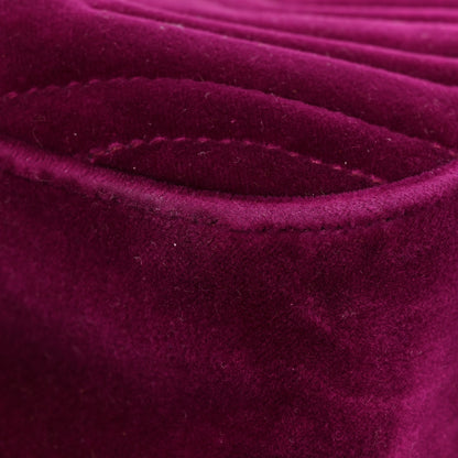 Gucci Velvet Matelasse Small GG Marmont Chain Shoulder Bag Fuchsia Violet Cyclamen 8 of 13