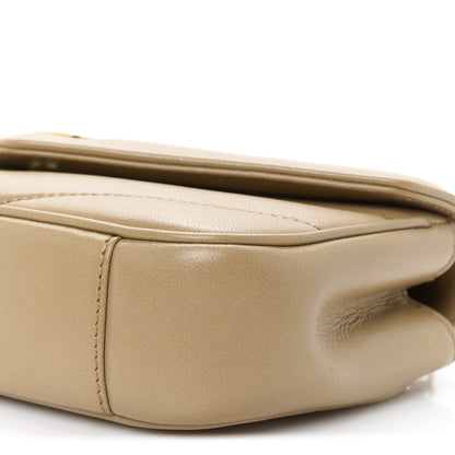 Saint Laurent Lambskin Chevron Quilted Mini Loulou Natural Tan 11 of 11