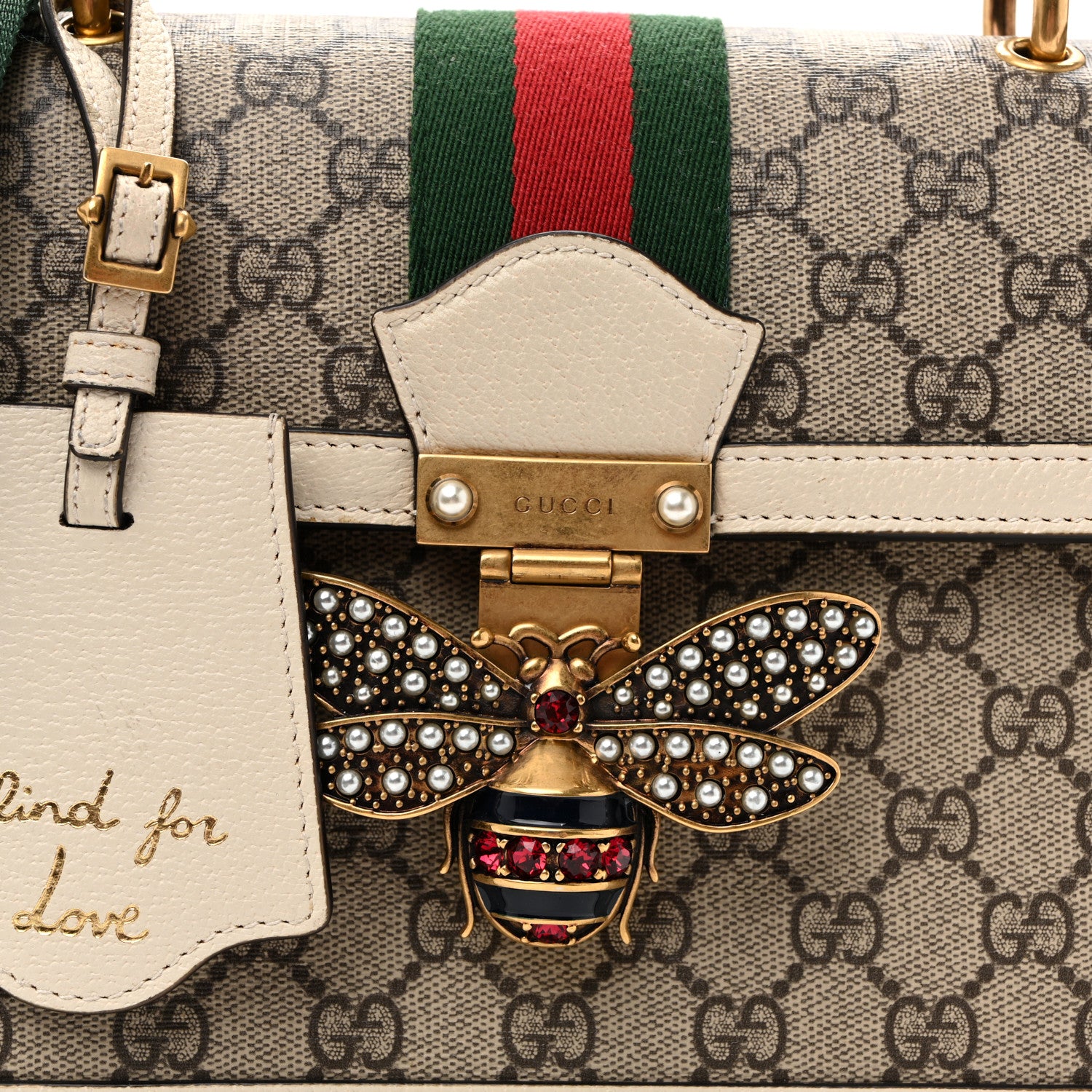 Gucci GG Supreme Monogram Small Queen Margaret Top Handle Bag White 8 of 11