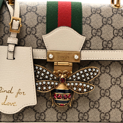 Gucci GG Supreme Monogram Small Queen Margaret Top Handle Bag White 8 of 11
