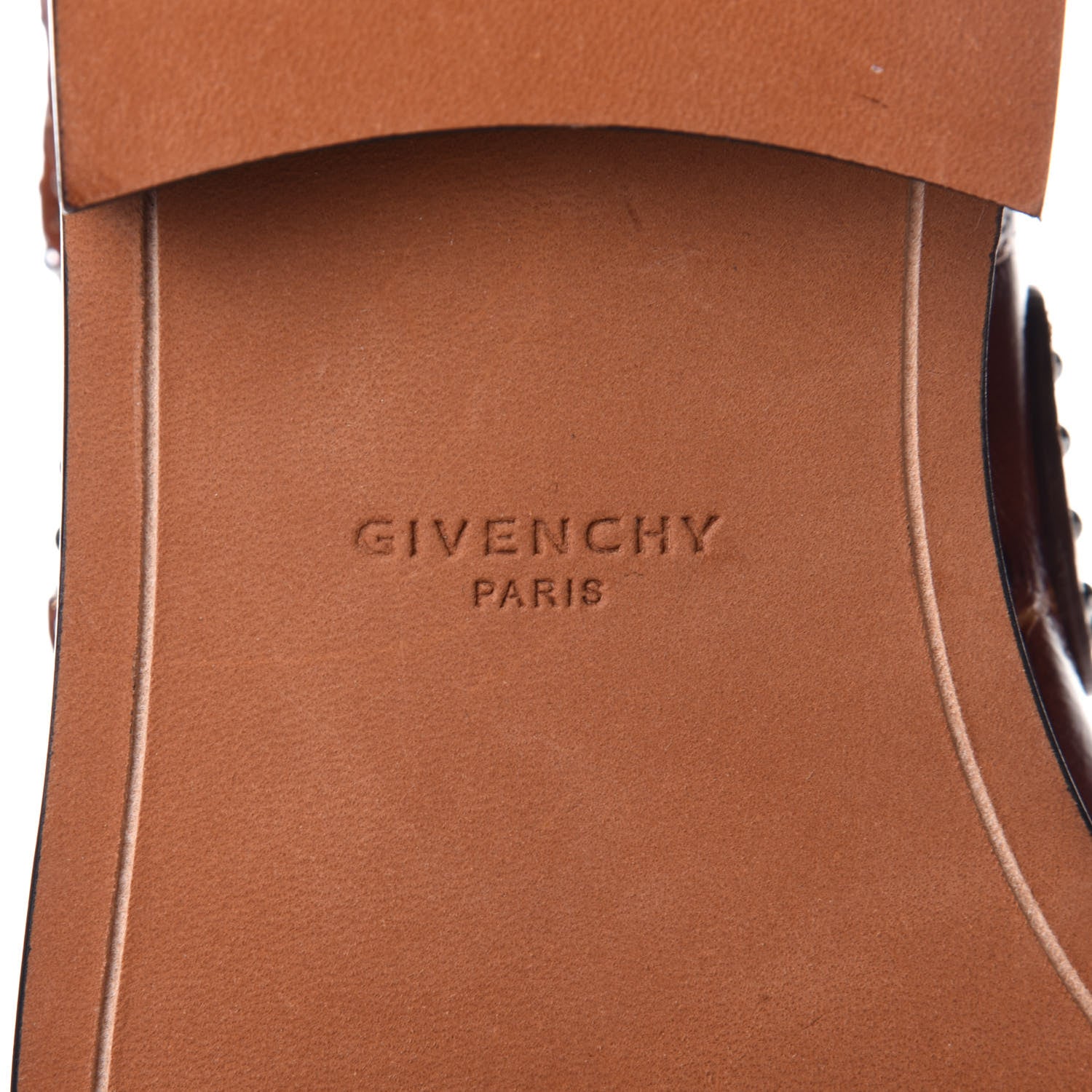 Givenchy Crocodile Embossed Calfskin Studded Elegant Flat Bootie 38.5 Brown 8 of 10