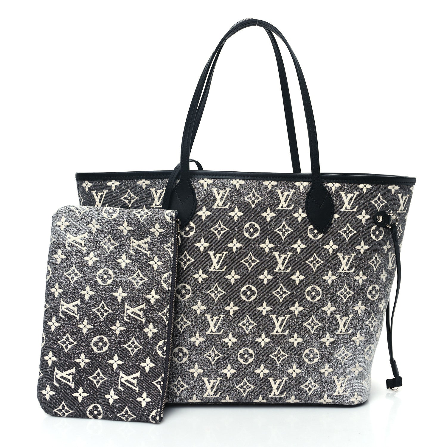 Louis Vuitton Denim Monogram Jacquard Neverfull MM Grey 3 of 11
