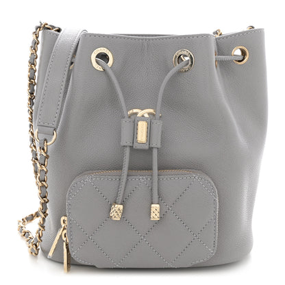 Chanel Caviar Quilted CC Pocket Bucket Bag  Grey 1 of 10