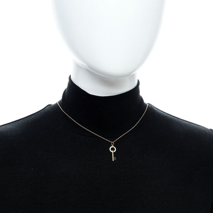 Tiffany 18K Rose Gold Diamond Modern Keys Round Open Key Pendant Necklace 2 of 6