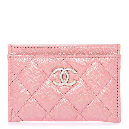 Chanel Iridescent Caviar Quilted Card Holder Pink 1 of 9