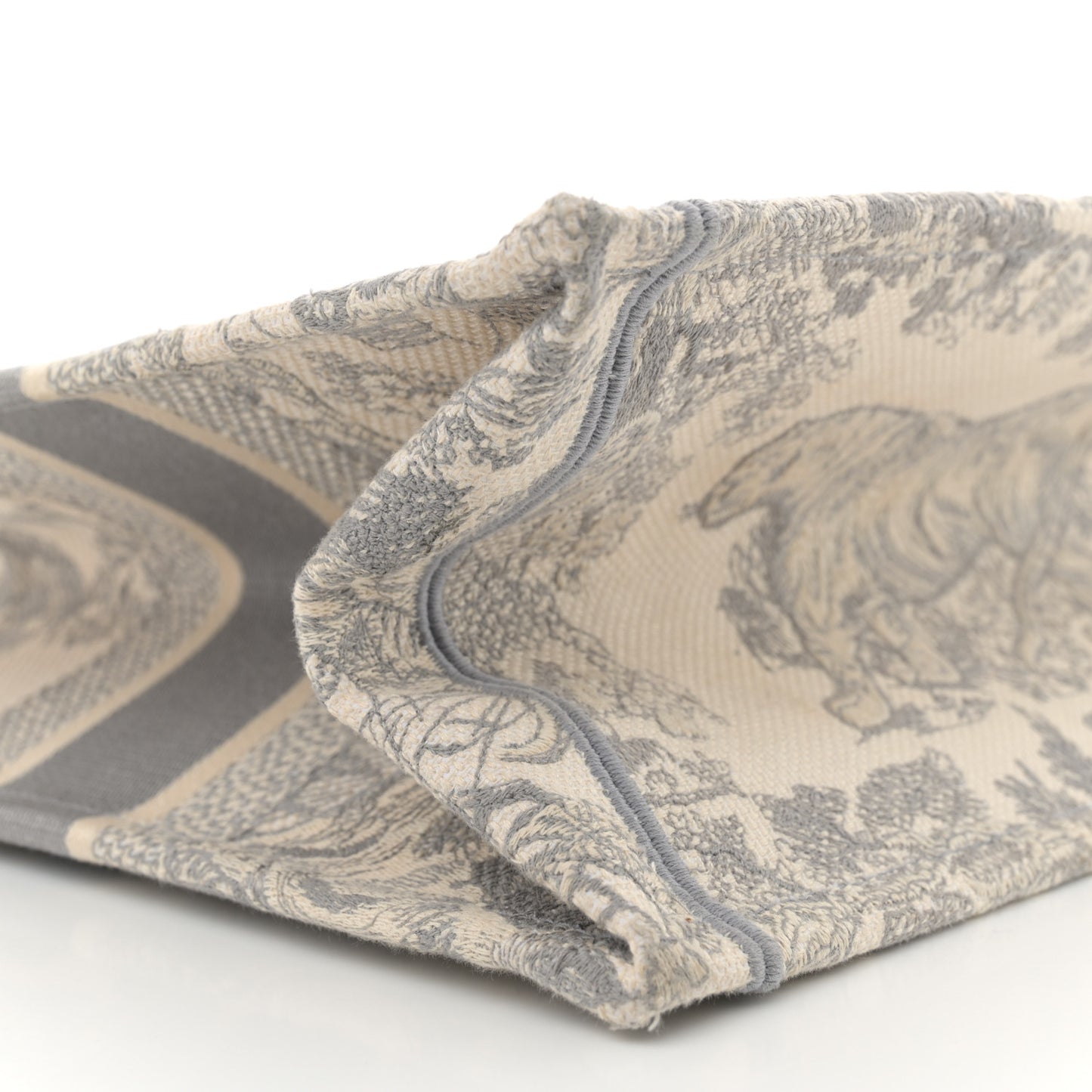 Canvas Embroidered Medium Dioriviera Toile De Jouy Book Tote Gray