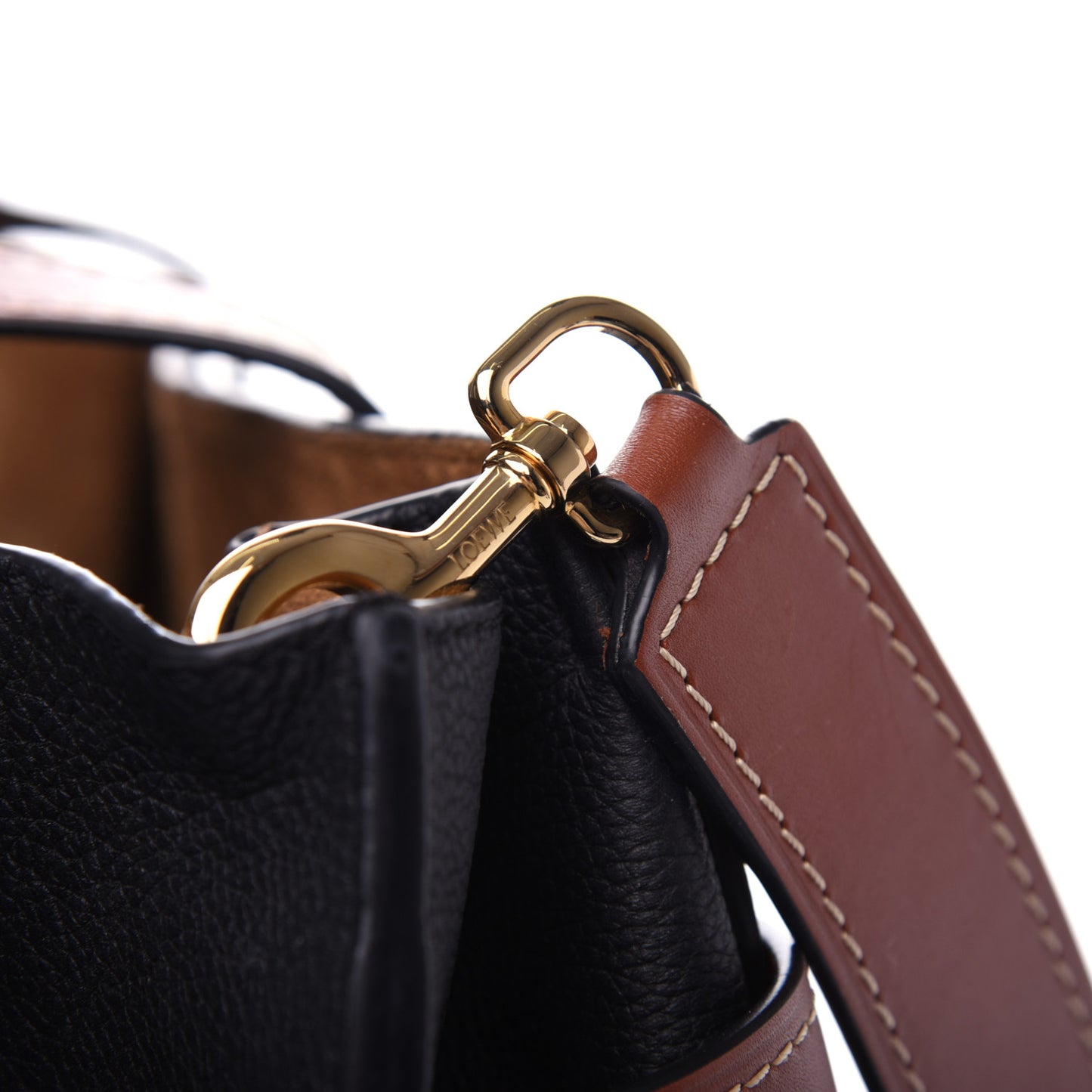 Calfskin Medium Gate Tote Pecan Black