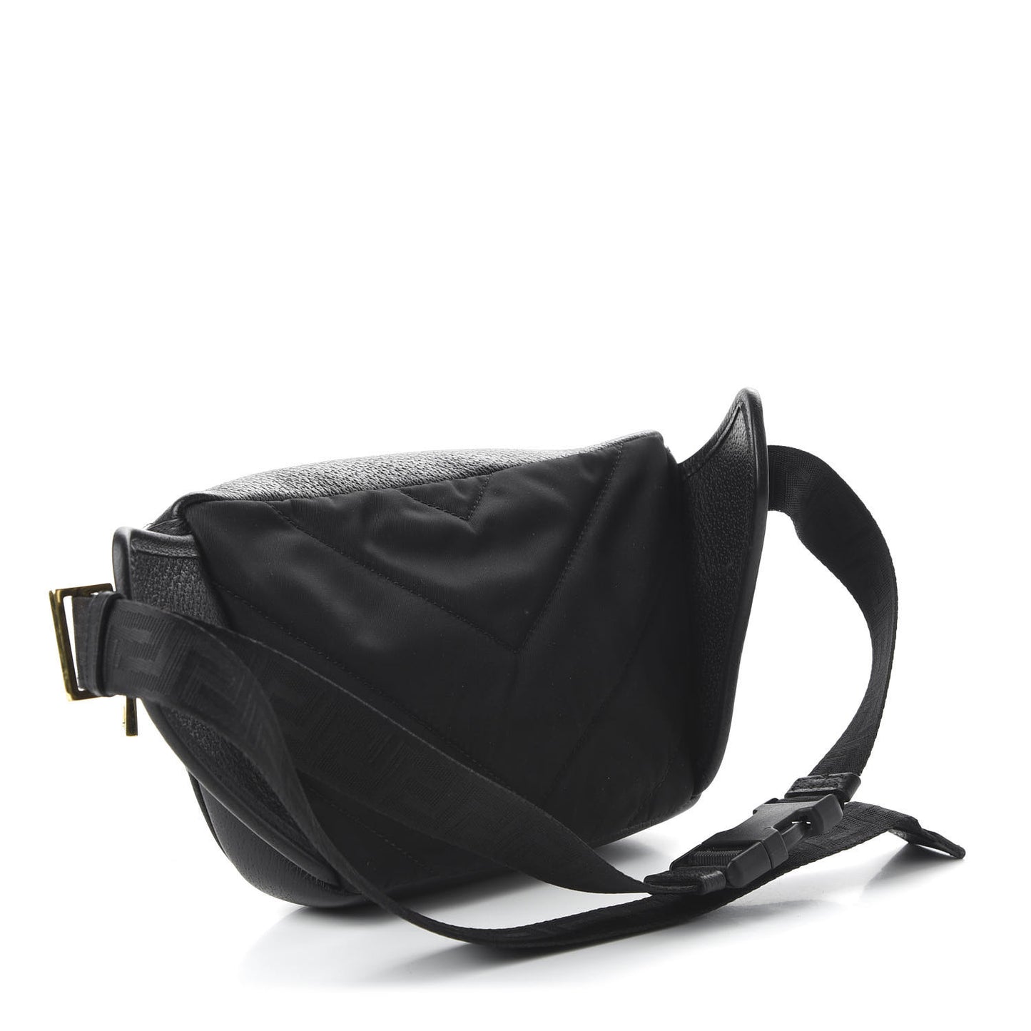Grained Calfskin Medusa Belt Bag Black