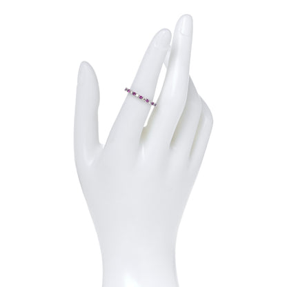 Tiffany Platinum Diamond Pink Sapphire Embrace Eternity Ring 53 6.25 2 of 5