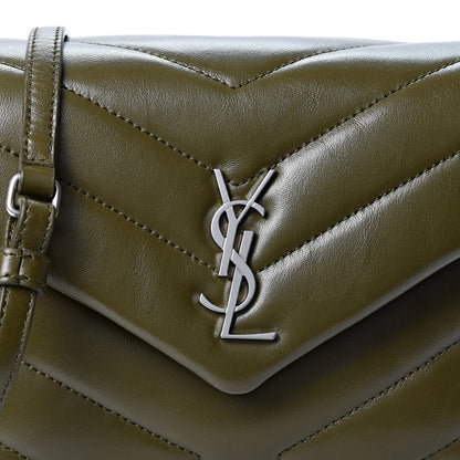 Saint Laurent Calfskin Y Quilted Monogram Toy Loulou Crossbody Bag Military Olive 7 of 9