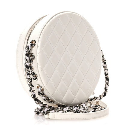 Chanel Lambskin Coco Lifesaver Round Bag Black White 3 of 10