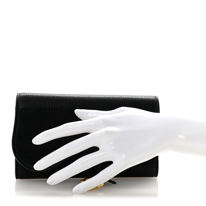 Christian Dior Goatskin Saddle Long Wallet Black 2 of 10