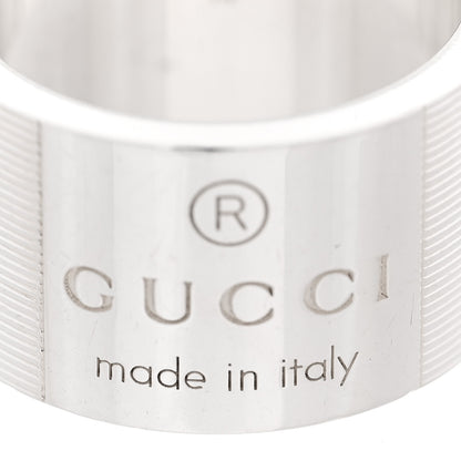 Gucci Sterling Silver 12mm Trademark Wide Band Ring 54 6.75 6 of 6