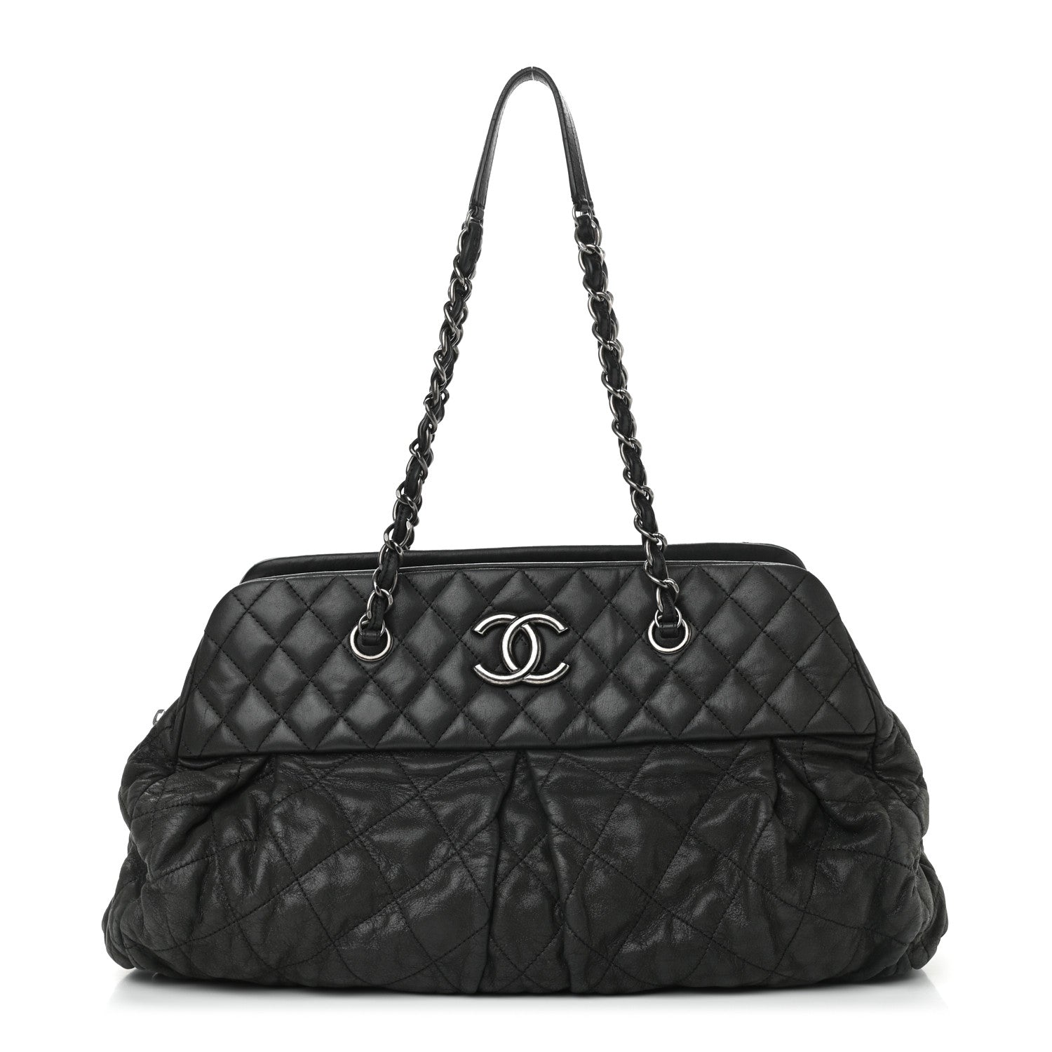 Chanel Iridescent Calfskin Chic Quilt Bowling Bag Black 1 of 11