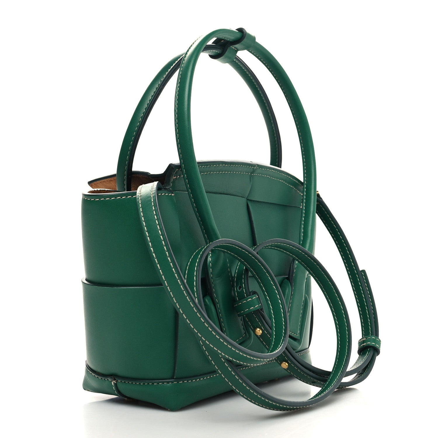 Bottega Veneta Calfskin Mini Maxi Intrecciato Arco Green 1256377