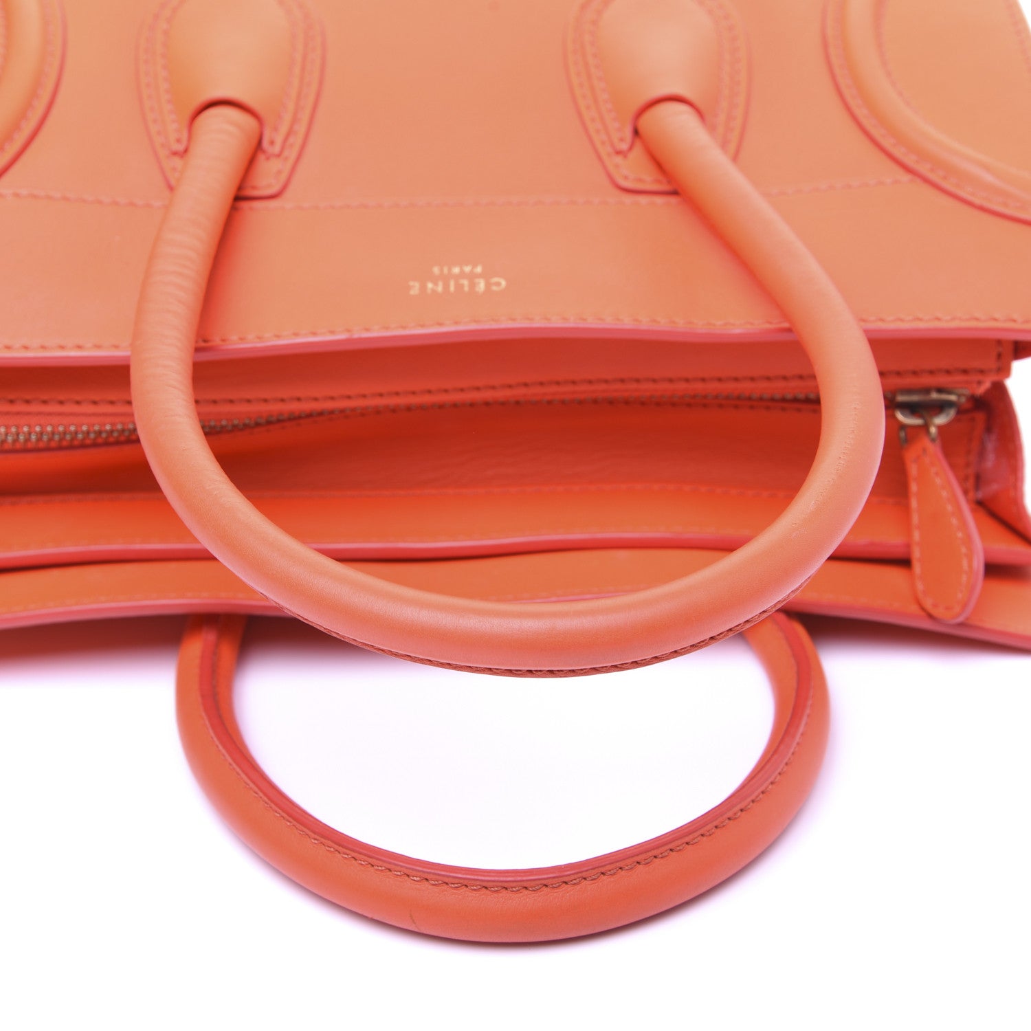 Celine Smooth Calfskin Micro Luggage Fluo Orange 11 of 17