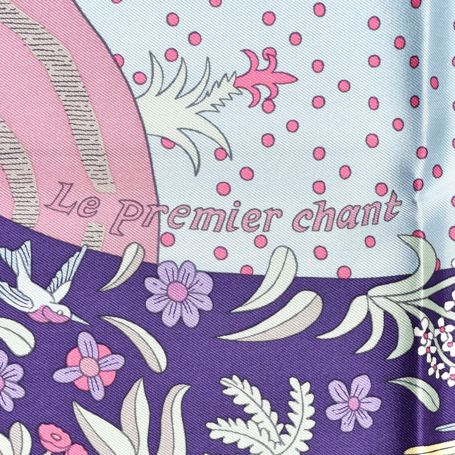 Silk Le Premier Chant Scarf 90 Violet Bleu Glacier