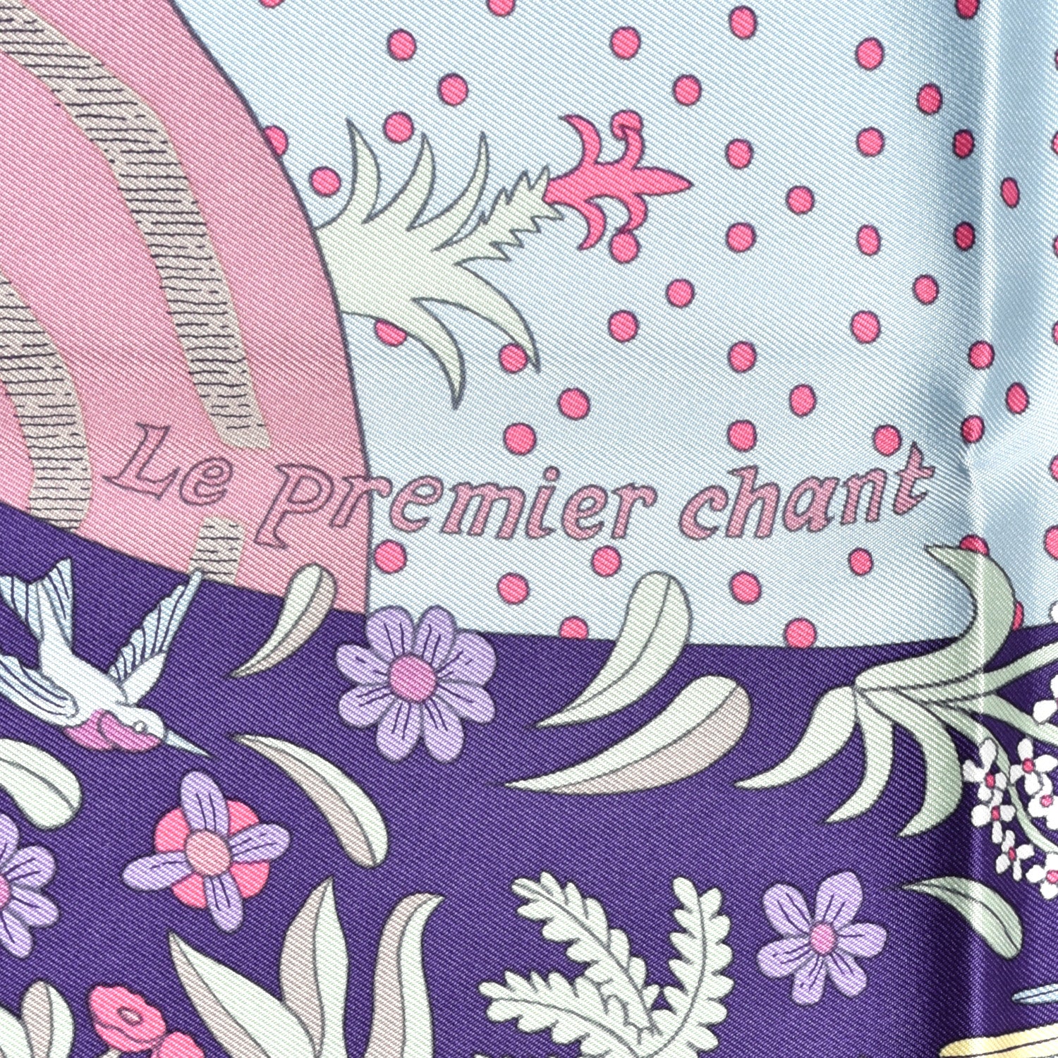 Hermes Silk Le Premier Chant Scarf 90 Violet Bleu Glacier 4 of 7