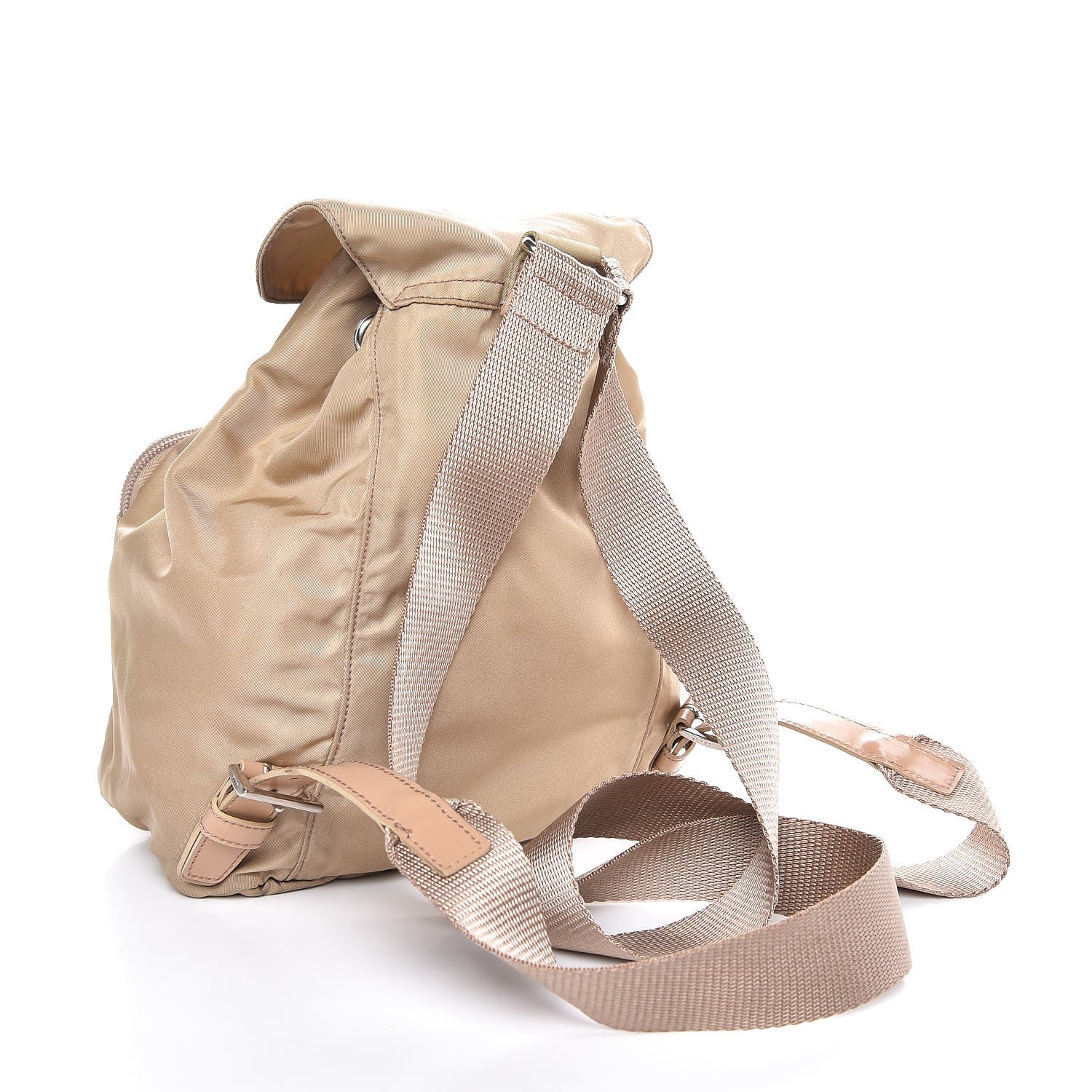 Prada Nylon Vela Mini Cinch Backpack Beige 3 of 9