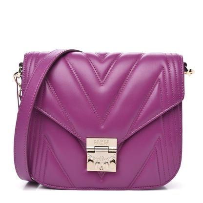 MCM Lambskin Quilted Small Patricia Shoulder Bag Viva Lila 1 of 9