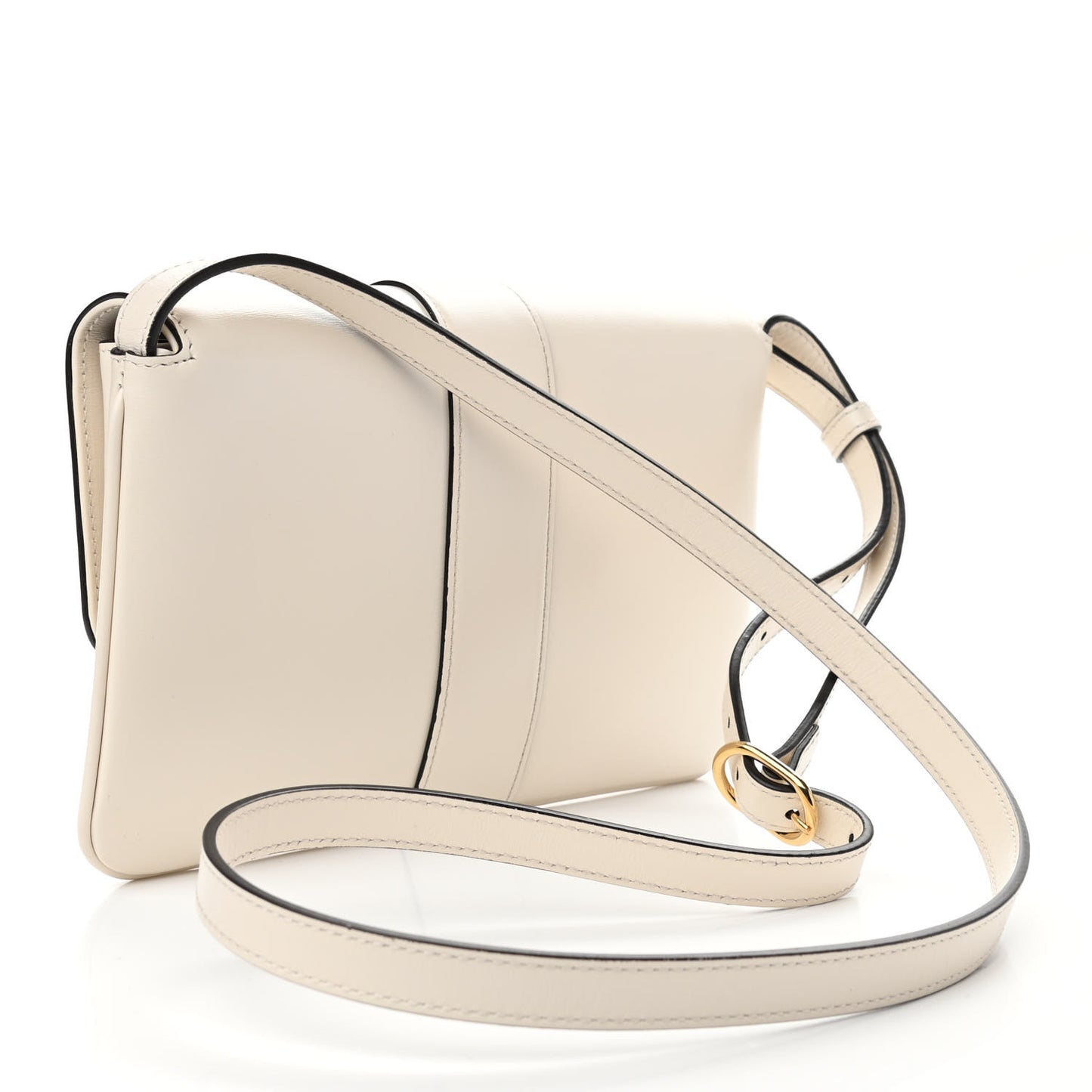 Calfskin Small Arli Flap Shoulder Bag Mystic White