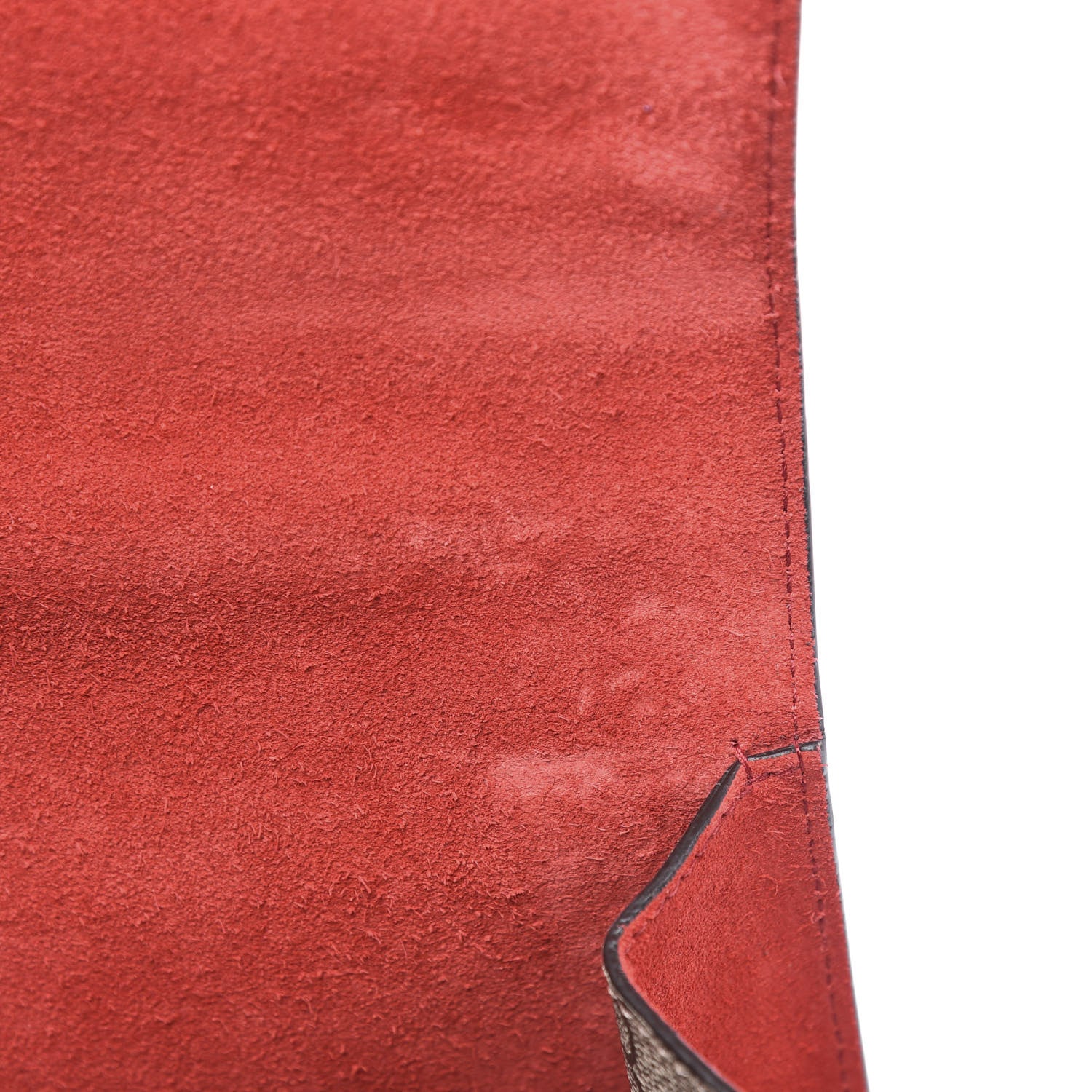 Gucci GG Supreme Monogram Suede Cudu Medium Dionysus Shoulder Bag Beige Ebony Vulcanic Red 9 of 12