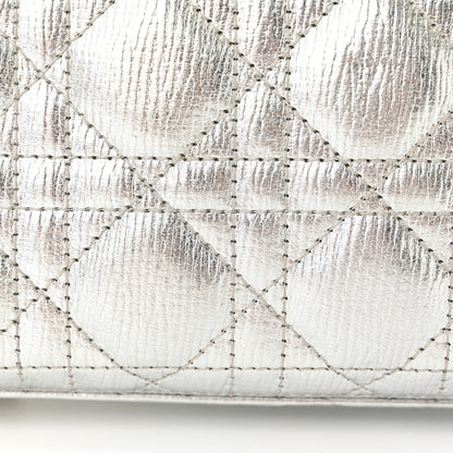 Christian Dior CHRISTIAN DIOR Metallic Grained Calfskin Cannage Small Lucky Badges My Lady Dior Silver 10 of 14