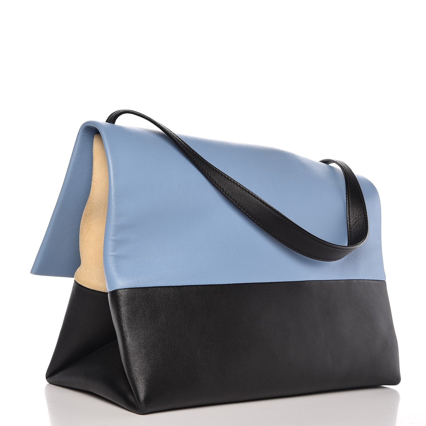 Calfskin Suede All Soft Shoulder Bag Blue Lavender