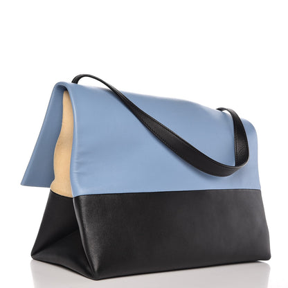 Celine Calfskin Suede All Soft Shoulder Bag Blue Lavender 4 of 10