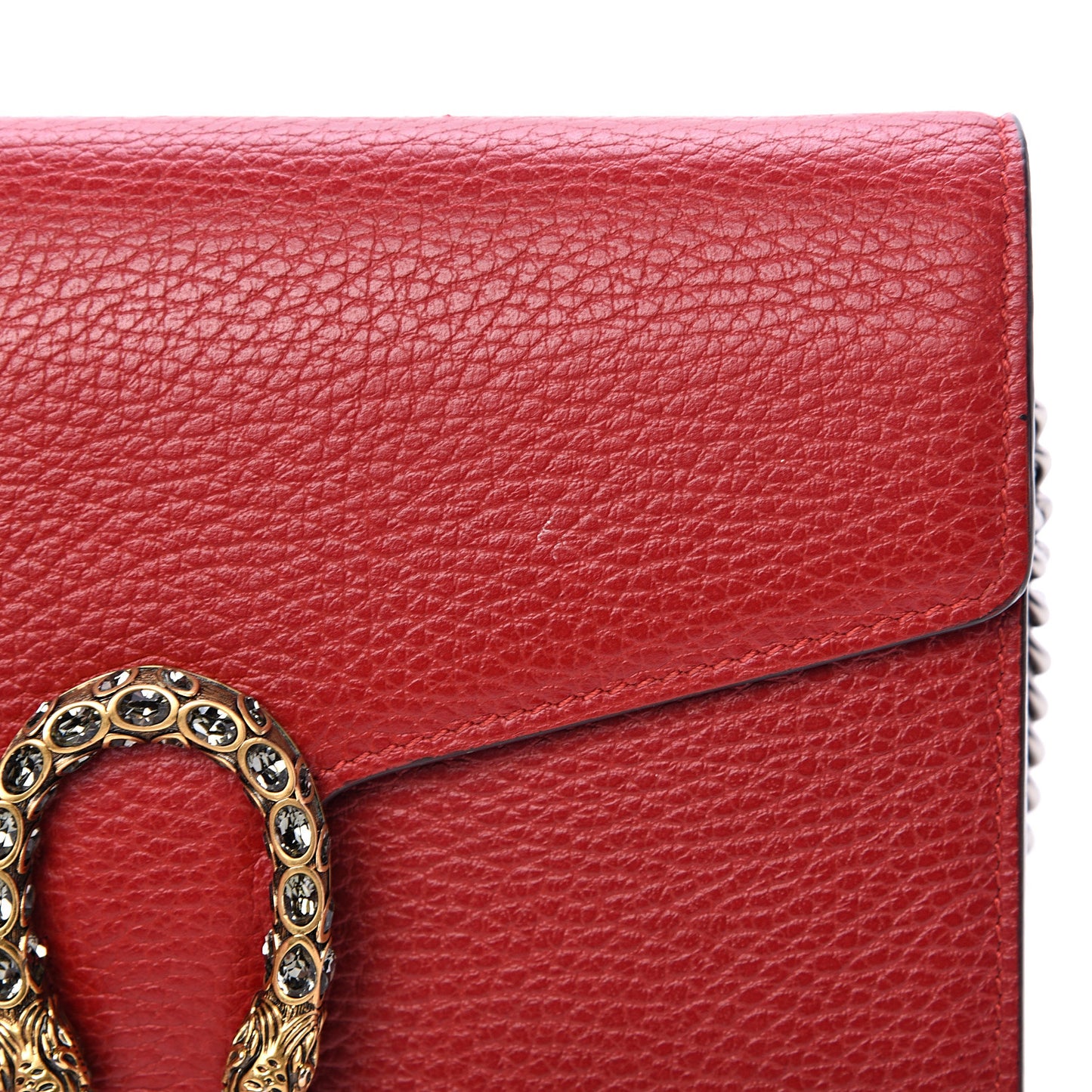 Calfskin Mini Dionysus Chain Wallet Hibiscus Red