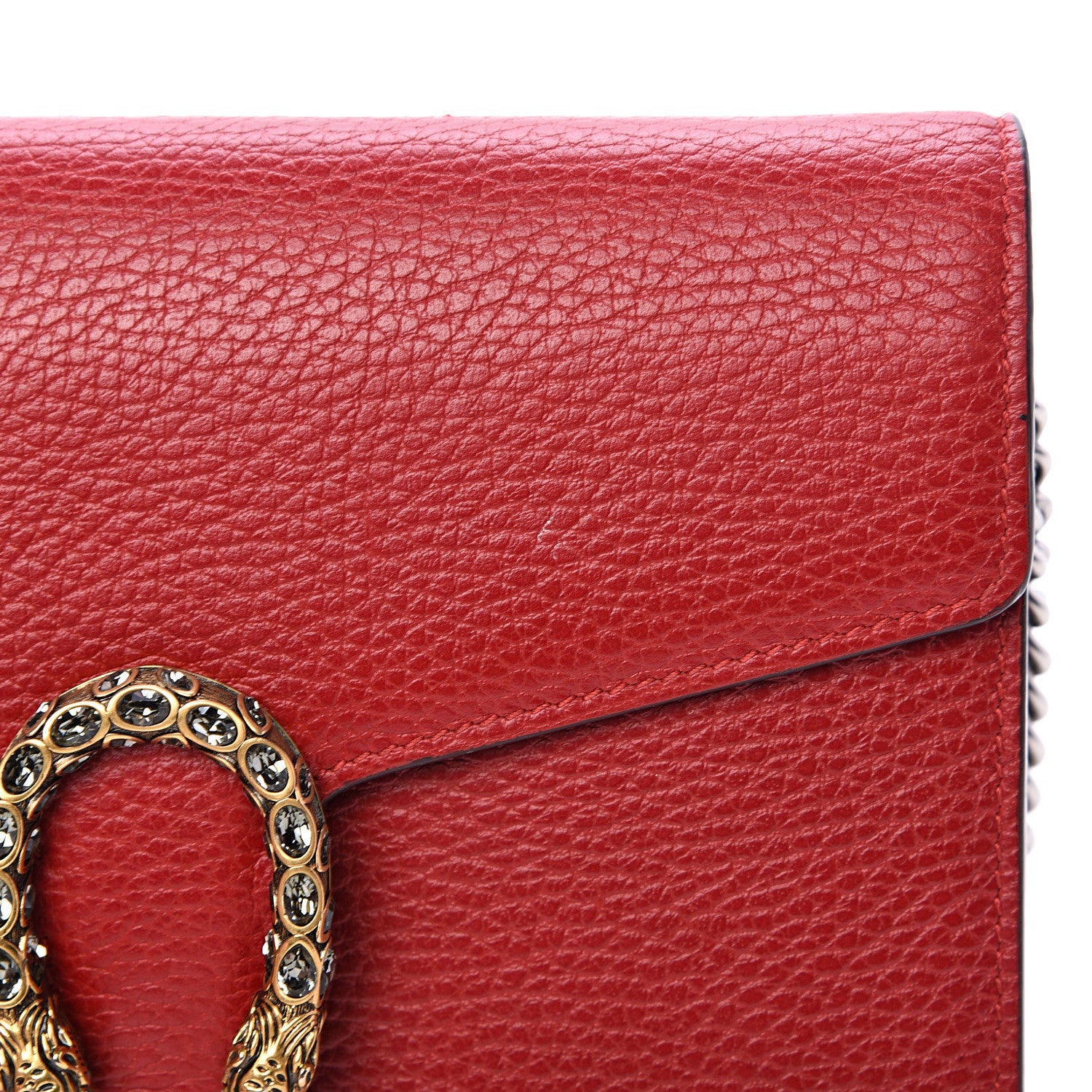 Gucci Calfskin Mini Dionysus Chain Wallet Hibiscus Red 10 of 12