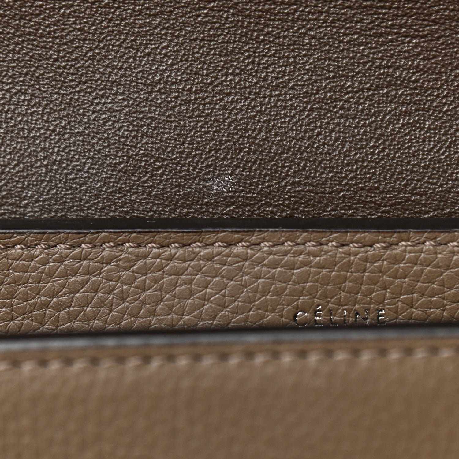 Celine Drummed Calfskin Suede Medium Trapeze Souris 8 of 9