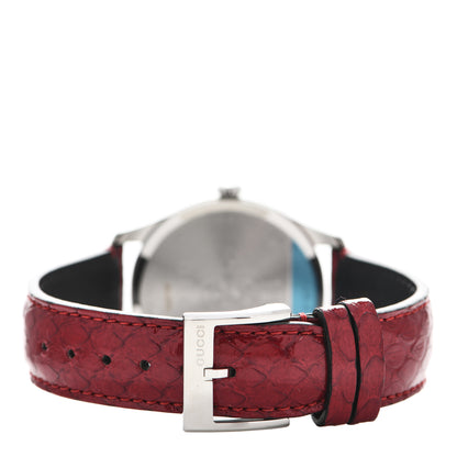 Gucci Stainless Steel Lizard Red Mother of Pearl 36mm G-Timeless Charm Quartz Watch 3 of 5
