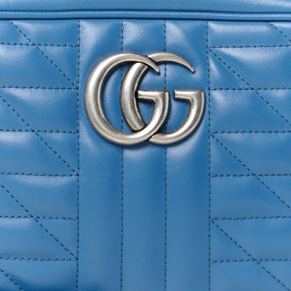 Gucci Calfskin Matelasse Aria Small GG Marmont Chain Shoulder Bag Clear Blue 9 of 11