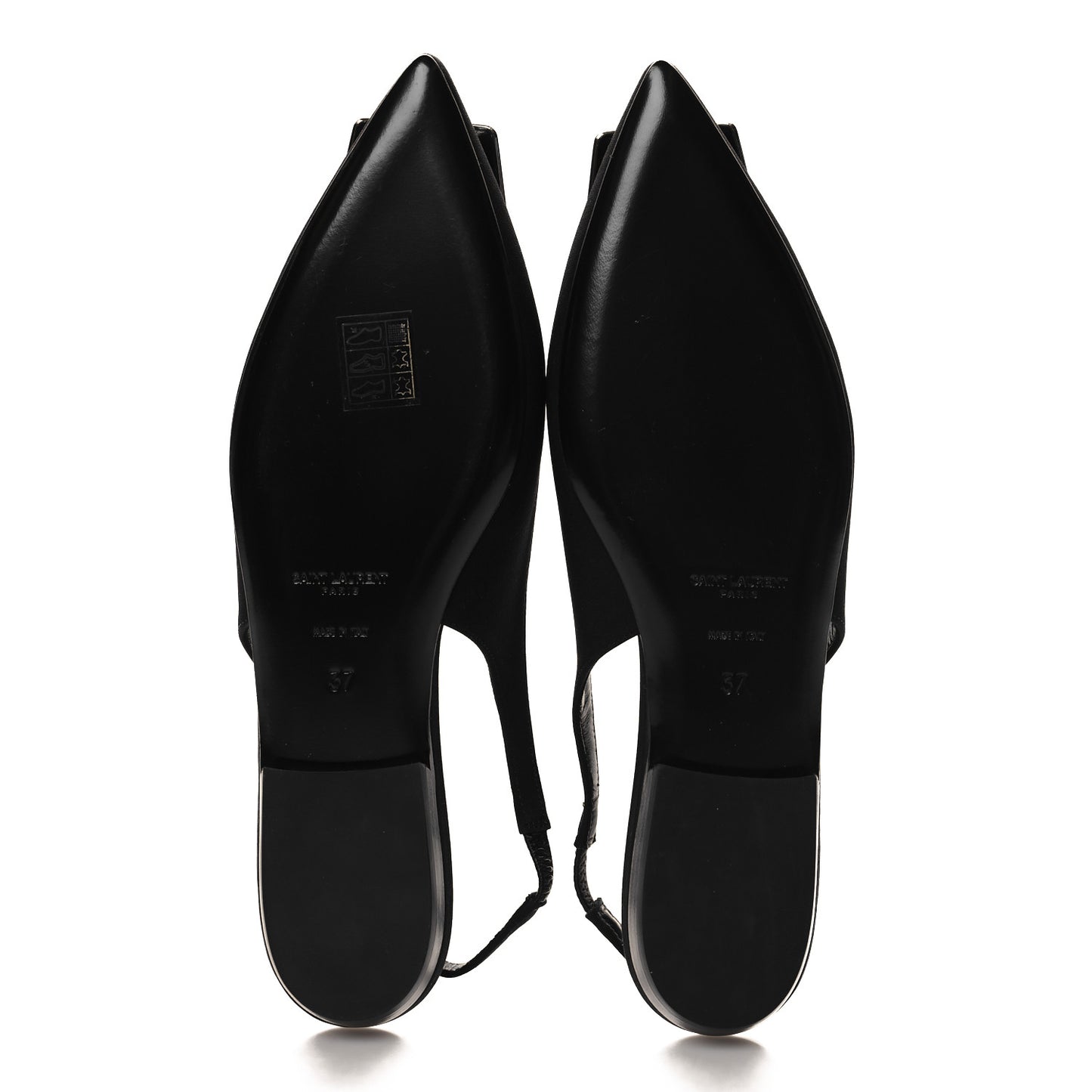 Crepe De Chine Vivi 10 Plate Slingback Flats 37 Black