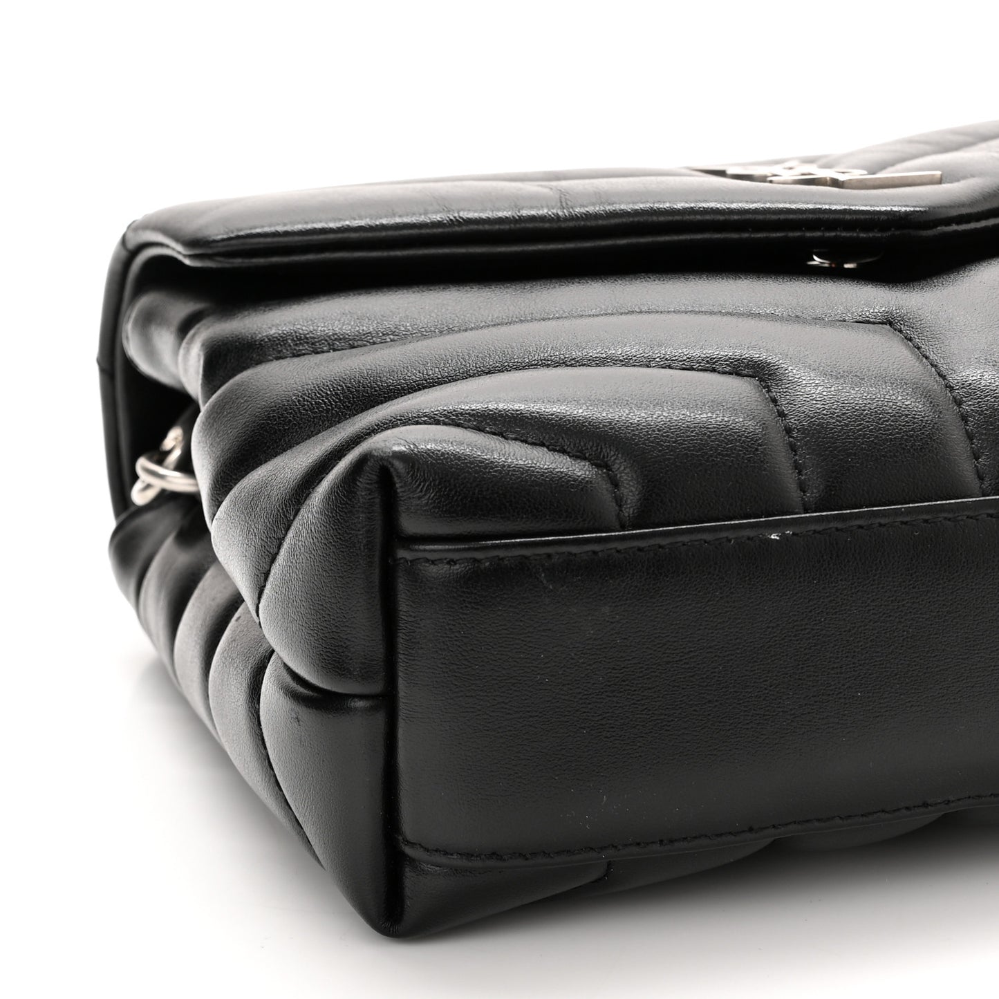 Calfskin Y Quilted Monogram Toy Loulou Crossbody Bag Black