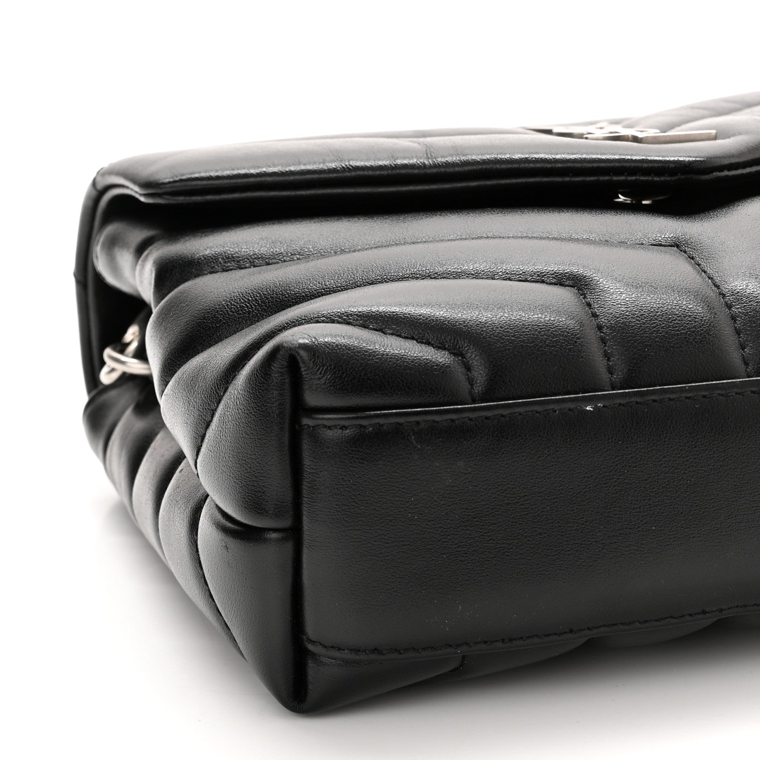 Saint Laurent Calfskin Y Quilted Monogram Toy Loulou Crossbody Bag Black 10 of 15