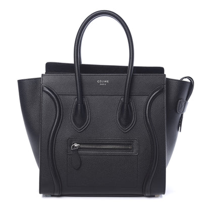 Celine Drummed Calfskin Micro Luggage Black 1 of 9