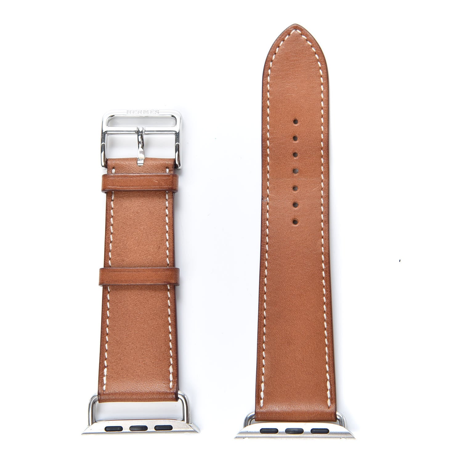 Hermes Barenia 42mm Apple Watch Single Tour Band Fauve 1 of 5