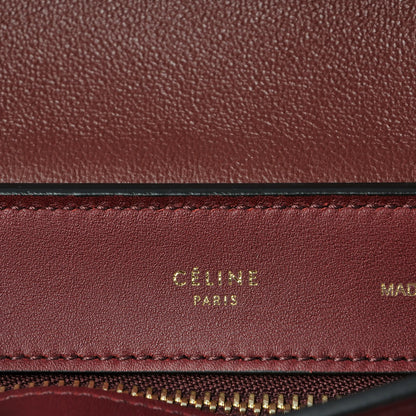 Celine Drummed Calfskin Suede Medium Trapeze Burgundy 6 of 9