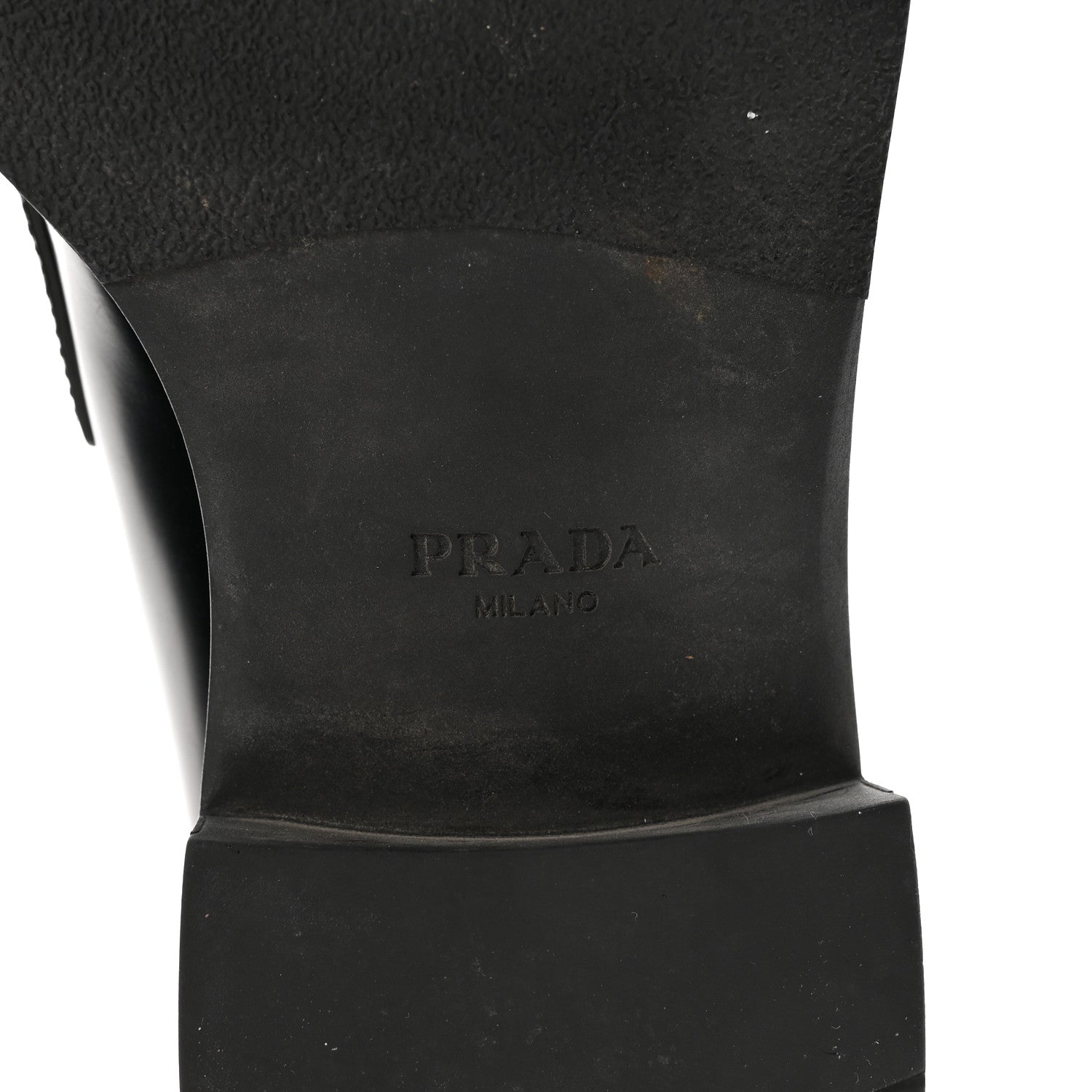 Prada Spazzolato Metal Triangle Logo 50mm Loafers 40 Black 7 of 9