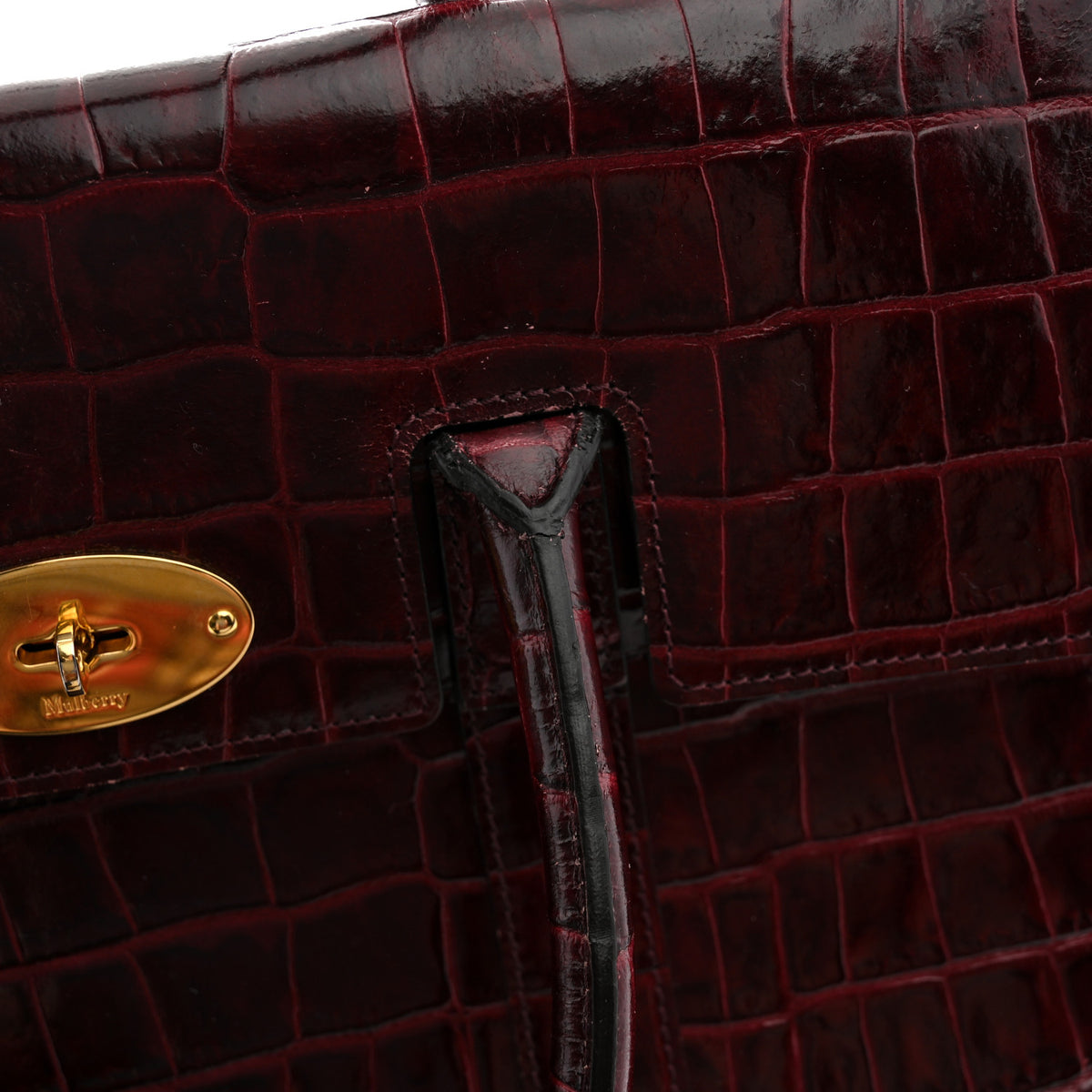 Mulberry Crocodile Embossed Calfskin Bayswater Oxblood 12 of 13