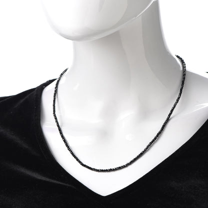 Tiffany Sterling Silver Black Spinel Ziegfeld Bead Necklace 2 of 6