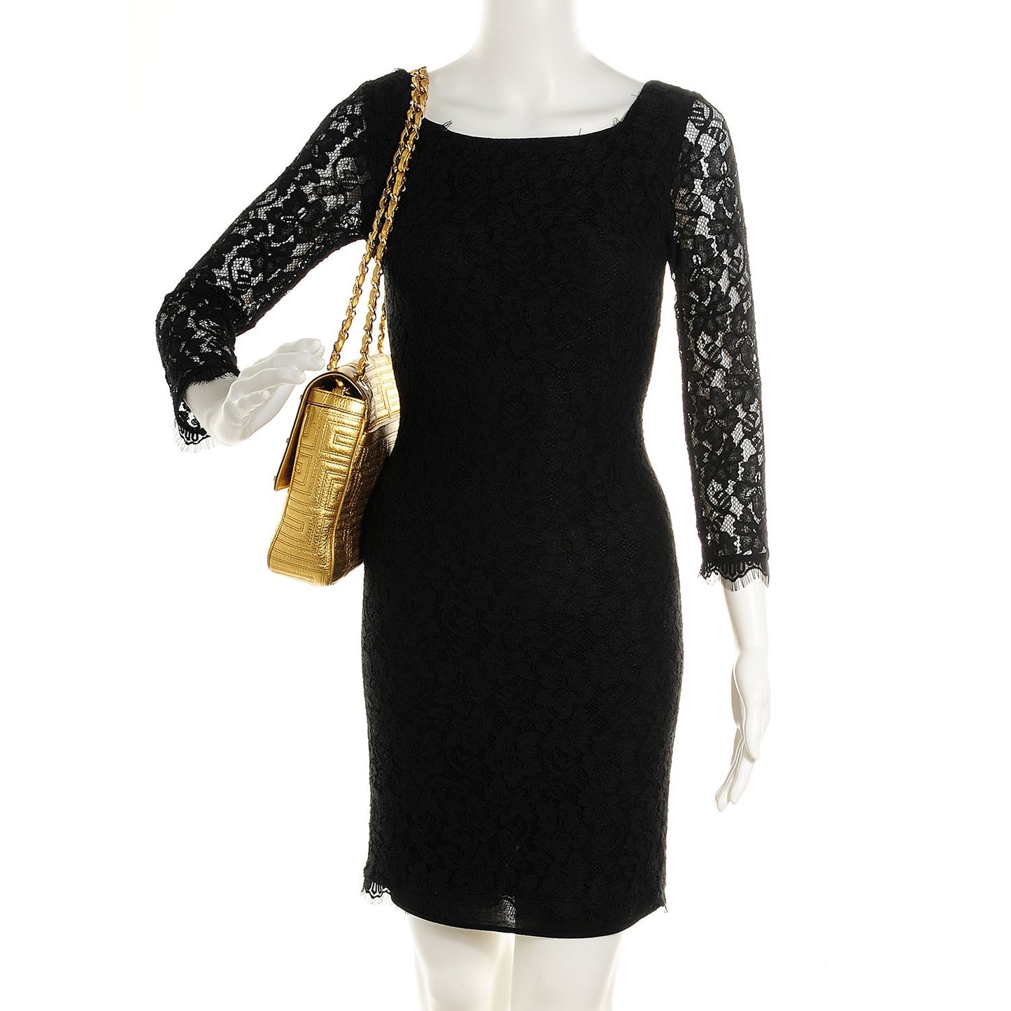 Leather Couture Shoulder Bag Gold