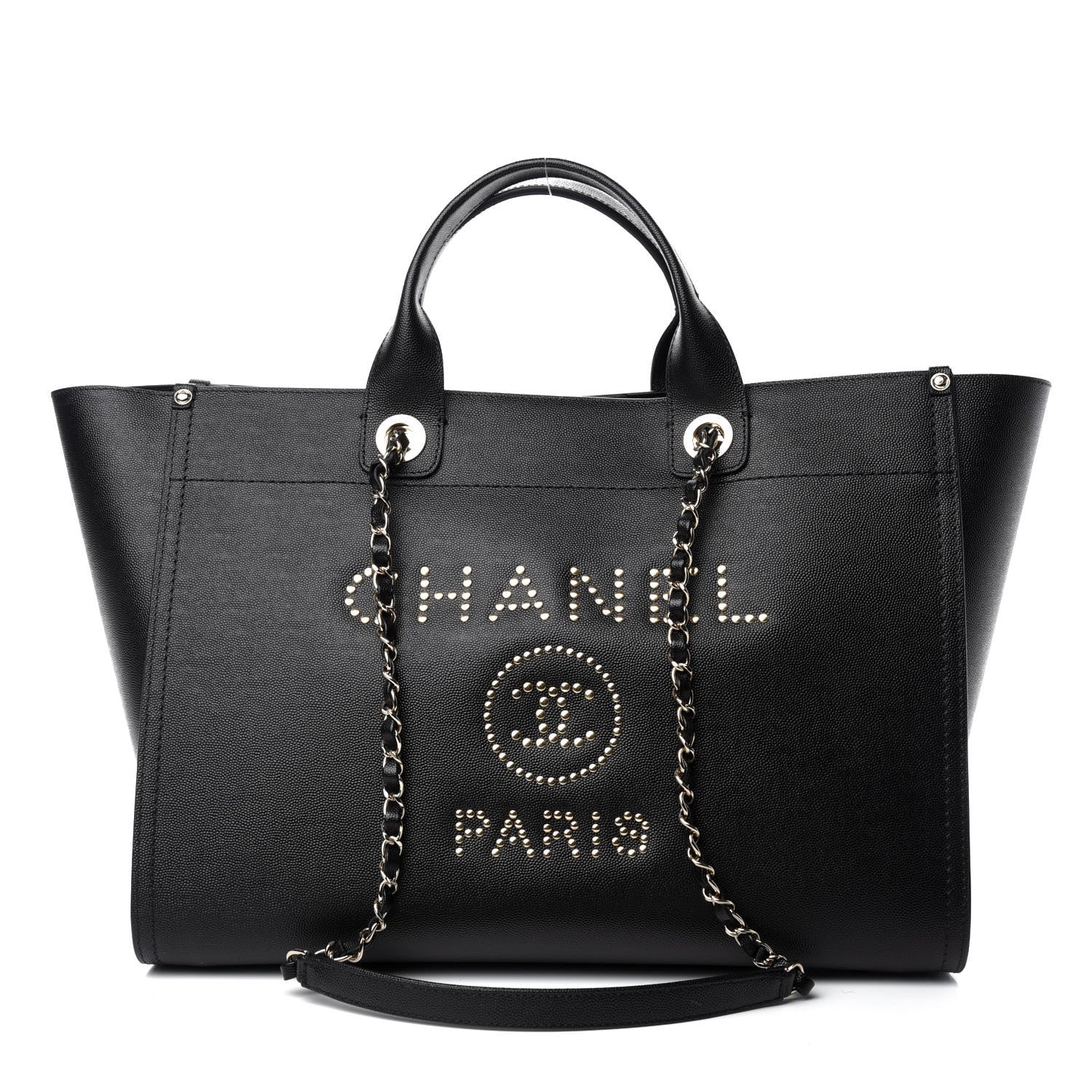 Chanel Caviar Medium Studded Deauville Tote Black 1 of 10