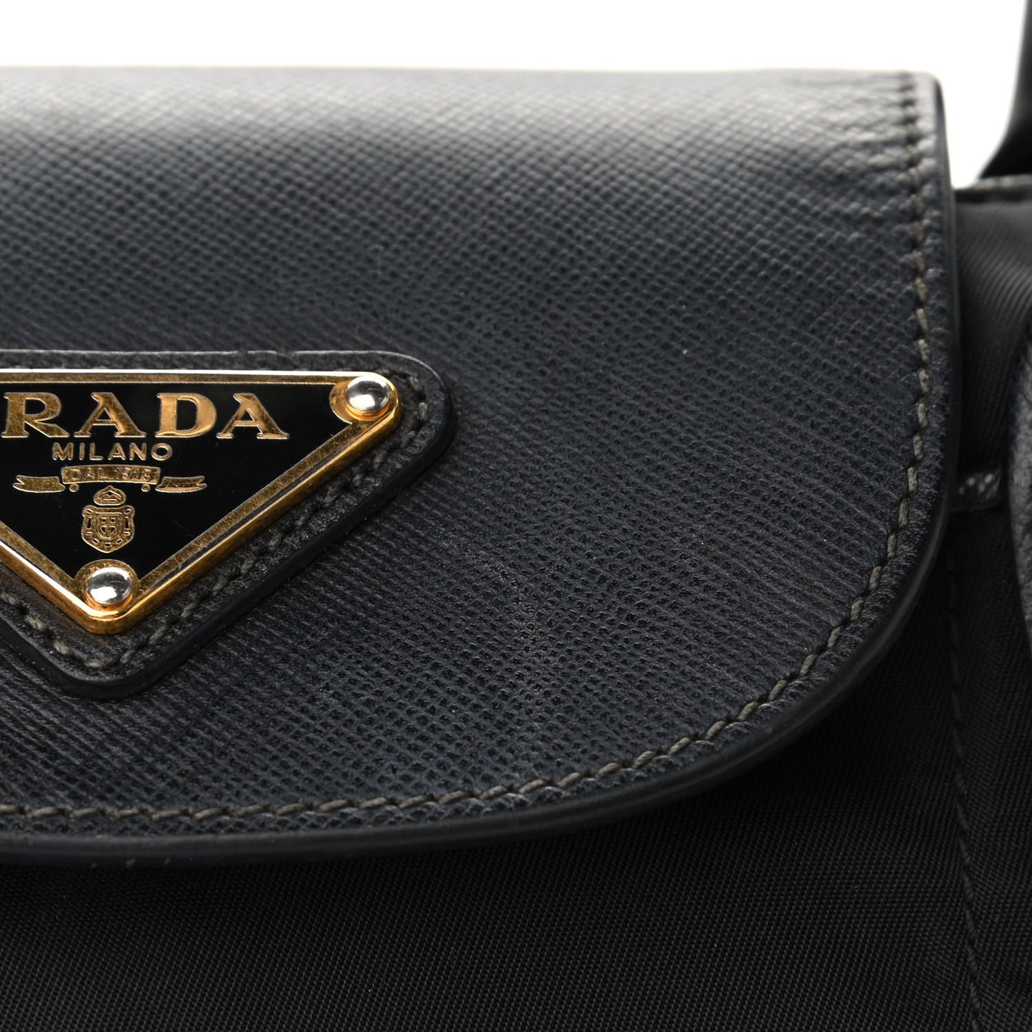 Tessuto Nylon Saffiano Tote Black