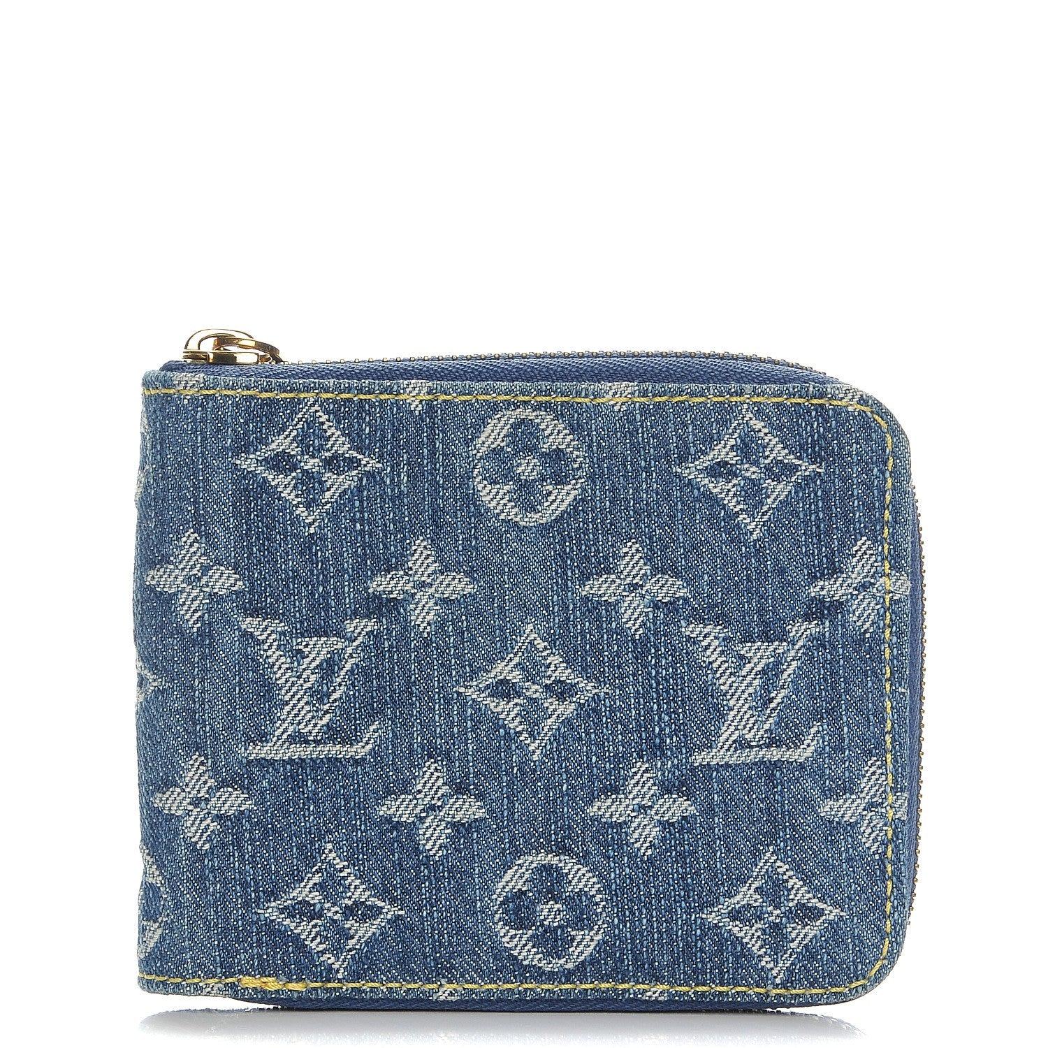 Louis Vuitton Denim Zip Compact Wallet Blue 1 of 7