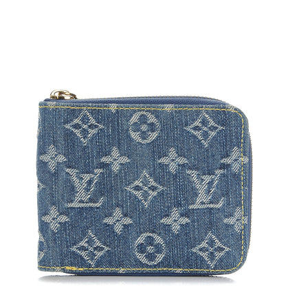 Louis Vuitton Denim Zip Compact Wallet Blue 1 of 7