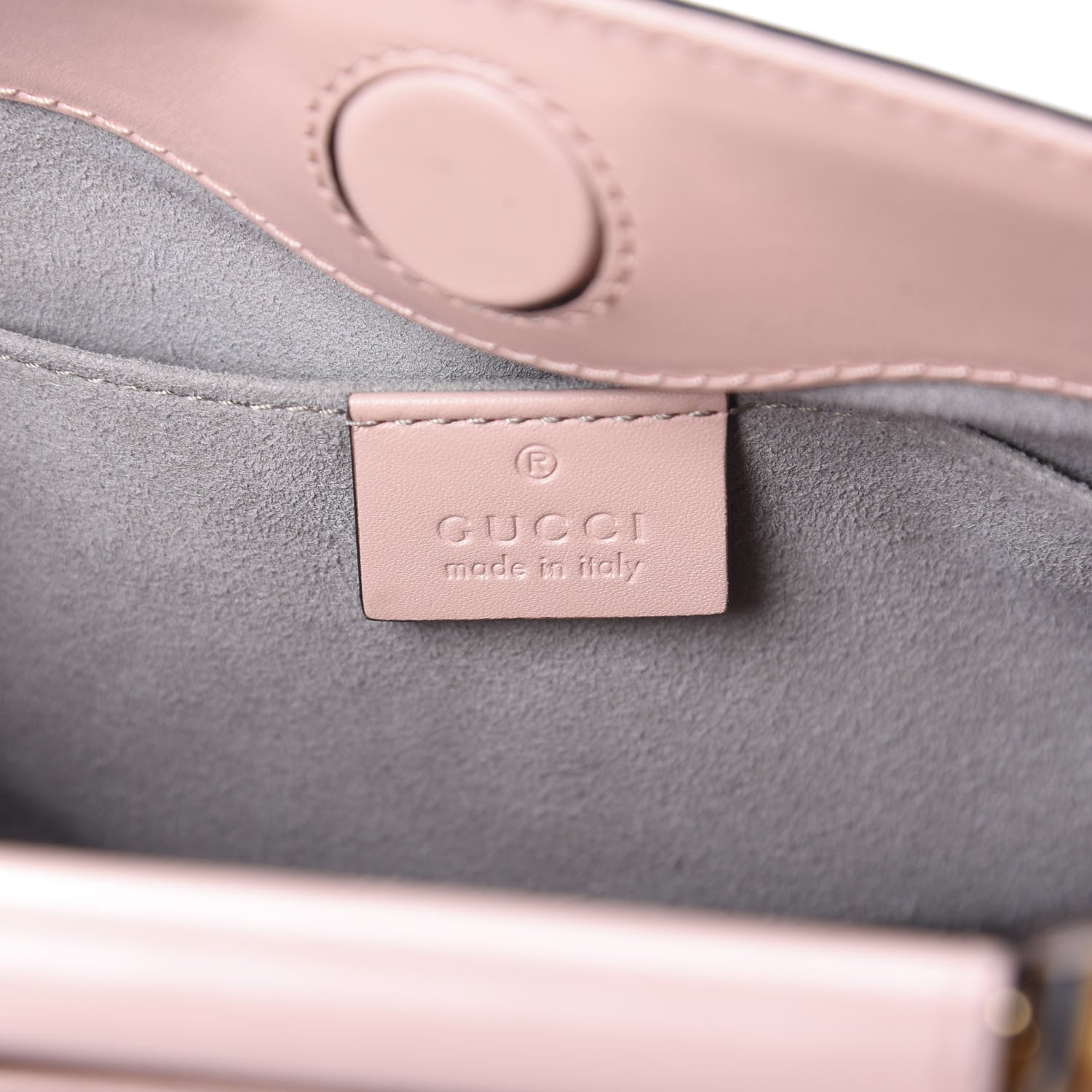 Gucci Nappa Bamboo Web Mini Nymphaea Top Handle Bag Perfect Pink Mystic White 9 of 11